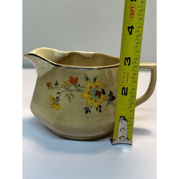 Vintage Homer Laughlin Yellowstone Medieval Rose Creamer Pitcher Handle 1934 - Picture 6 of 10